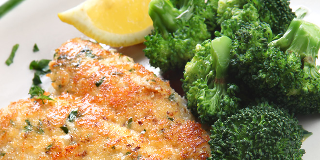 Healthy chicken schnitzel