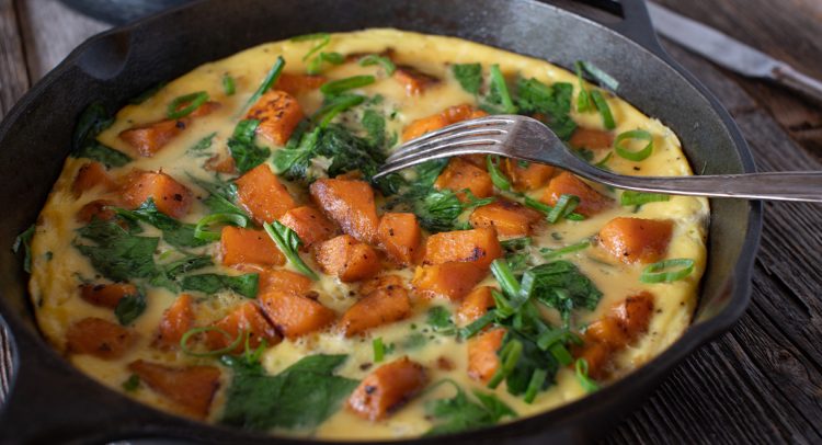 Sweet Potato And Feta Cheese Omelette