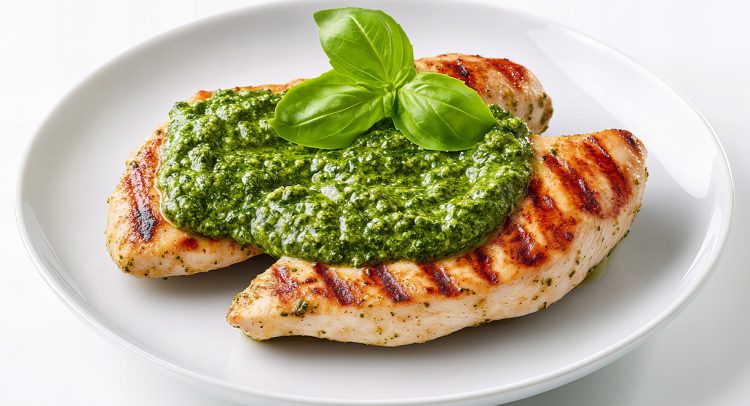 Chicken with Parsley Walnut Pesto